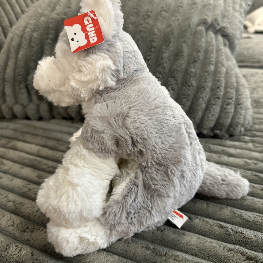 Gund Fair Isle Arctic Dog Fluffy Husky Plush Stuffed Puppy Animal White Gray NWT - Picture 13 of 16